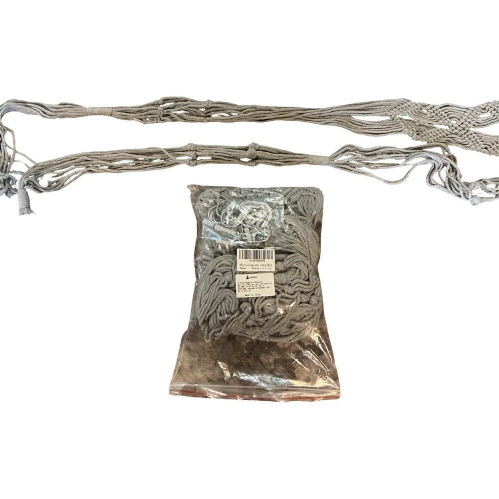 Set‎ of 6 Gray Macrame Plant Hangers Boho Indoor Hanging Planter with Hooks New
